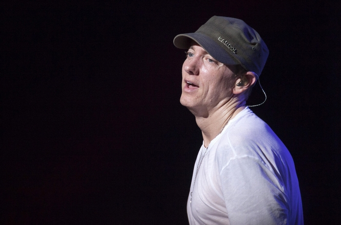 Eminem performing on stage