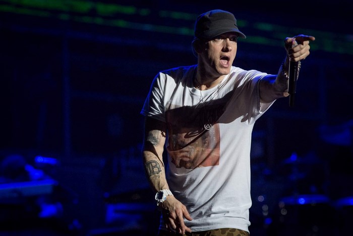 Eminem performing on stage