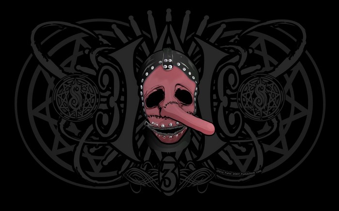Slipknot mask with tribal background