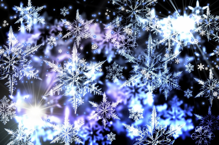 Snowflakes on a dark blue background
