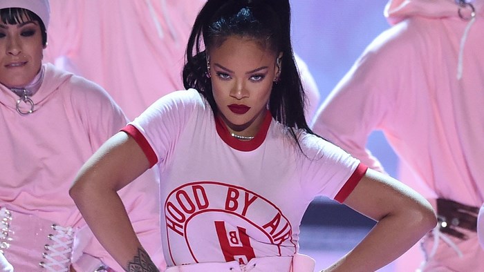 Rihanna performing on stage