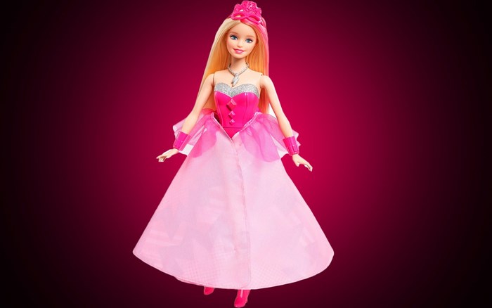 Barbie princess doll in pink dress