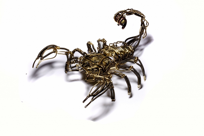 Wire sculpture of a scorpion