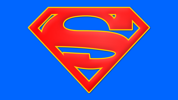 Superman logo on blue background