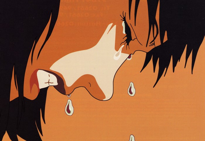 Anime girl crying close up