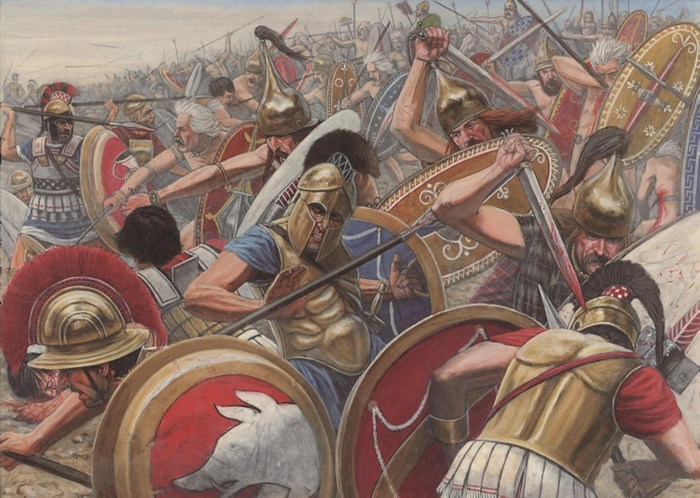 Ancient warriors in battle