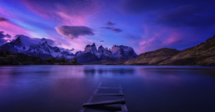 Torres del Paine National Park at sunset