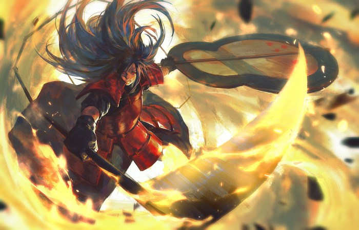 Intense Naruto Battle Scene with Fiery Energy