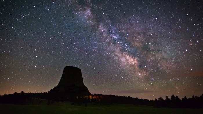Devils Tower under the Milky Way