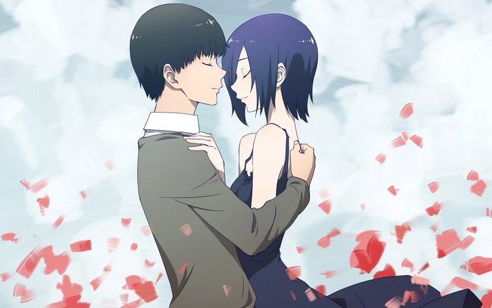 Touka and Kaneki from Tokyo Ghoul