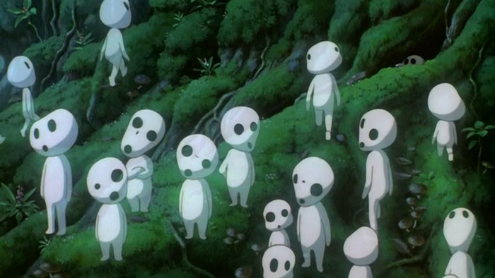 Kodama from Princess Mononoke in a forest