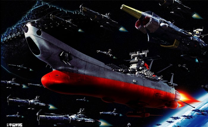 Space Battleship Yamato fleet in space