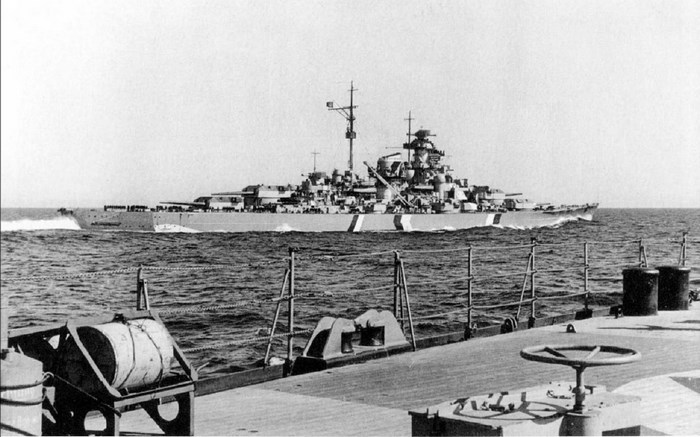 German Battleship Bismarck at sea