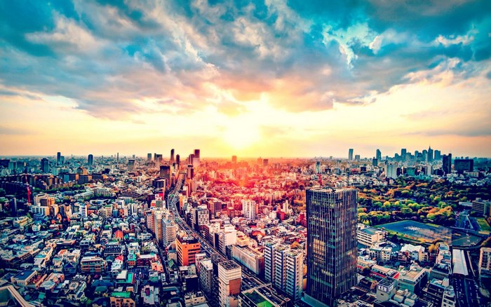 Tokyo Cityscape at Sunset