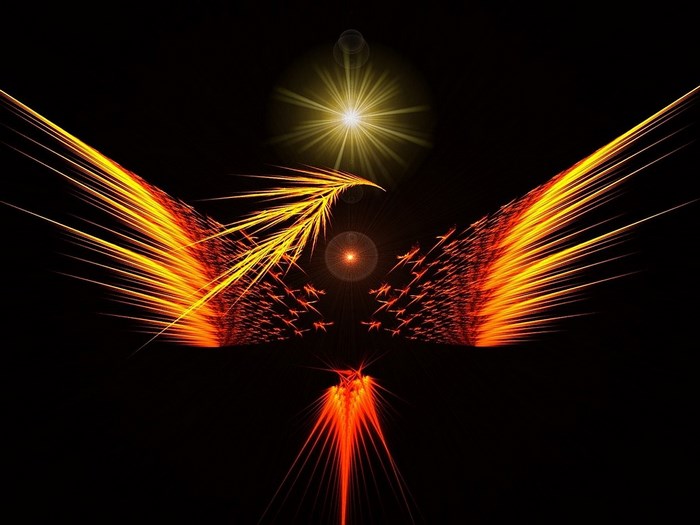 Phoenix with bright light effects
