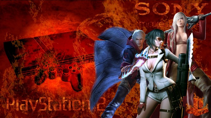 Devil May Cry 3 characters with PlayStation 2