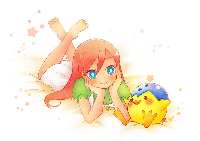Doraemon Girl with Cute Yellow Chick