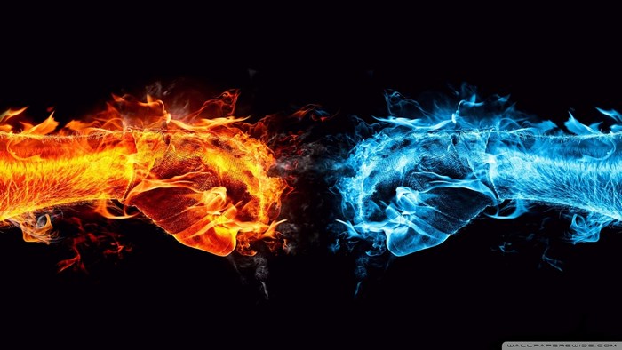 Fire and Ice Fists Confrontation