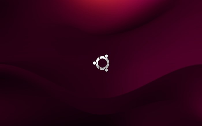 Ubuntu logo on a dark red background