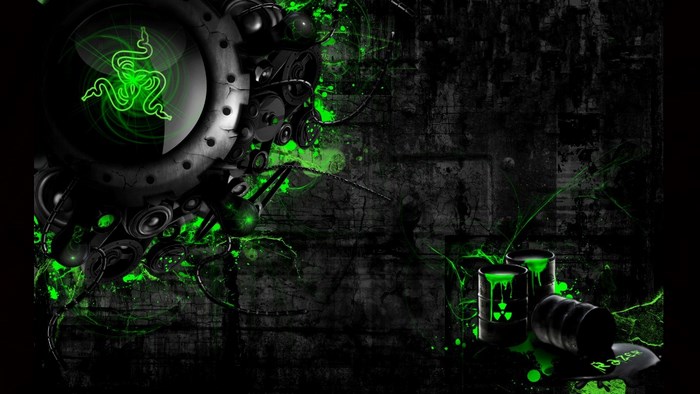 Razer Neon Green Futuristic Tech Art