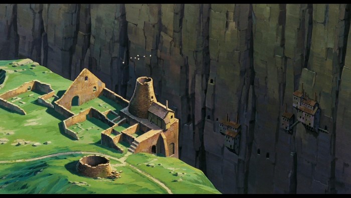 Castle in the Sky ruins on a cliffside