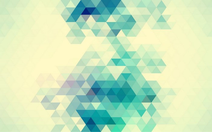 Abstract geometric pattern with blue and green triangles