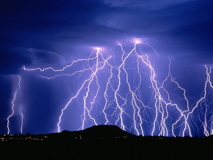 Dramatic Nighttime Lightning Storm