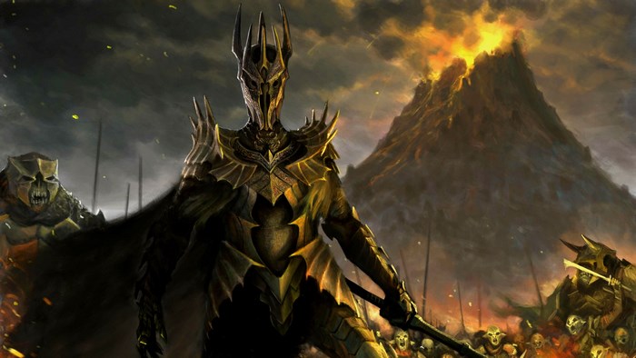 Sauron and Orcs in Mordor from Lord of the Rings