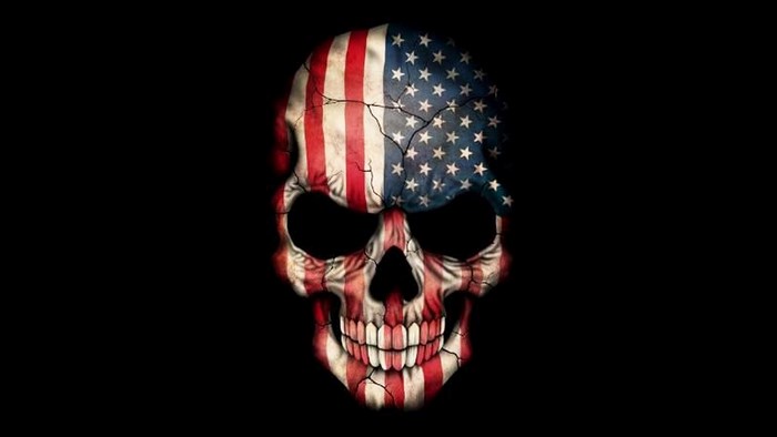Skull with American Flag Pattern