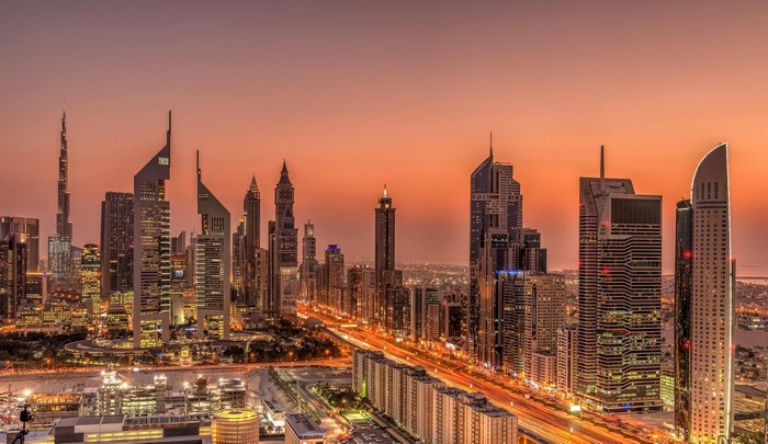 Dubai Skyline at Sunset