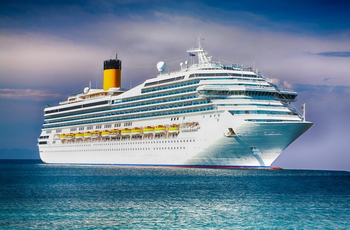 Cruise ship sailing on the ocean