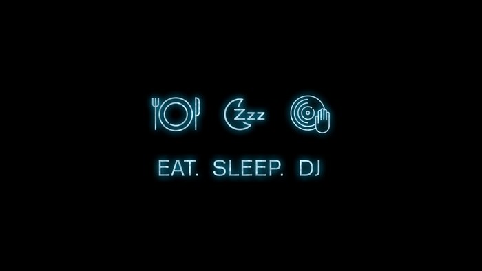 Eat Sleep DJ neon icons