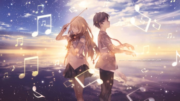 Kaori Miyazono and Kousei Arima from Your Lie in April