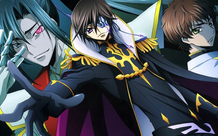Lelouch, Suzaku, and Rolo from Code Geass