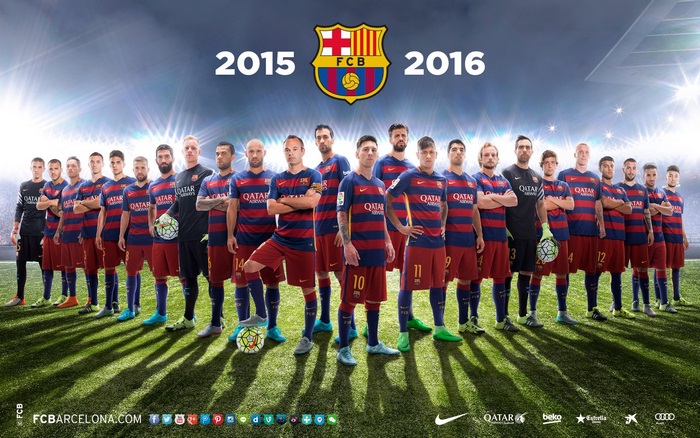FC Barcelona Team Photo 2015-2016 Season
