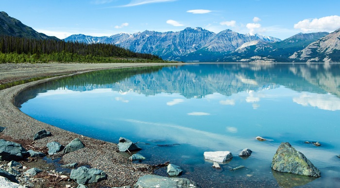 4K Scenic Canadian Mountain Lake View