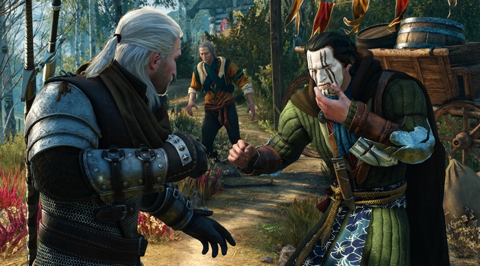 Geralt and man with face paint from The Witcher 3 Wild Hunt 4K