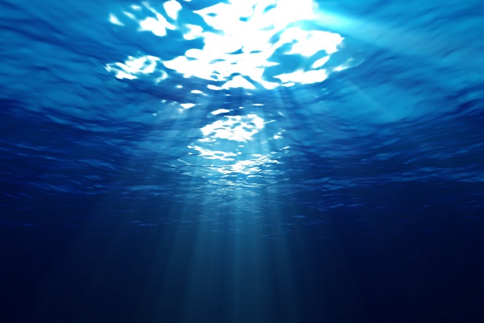 Underwater sunlight rays