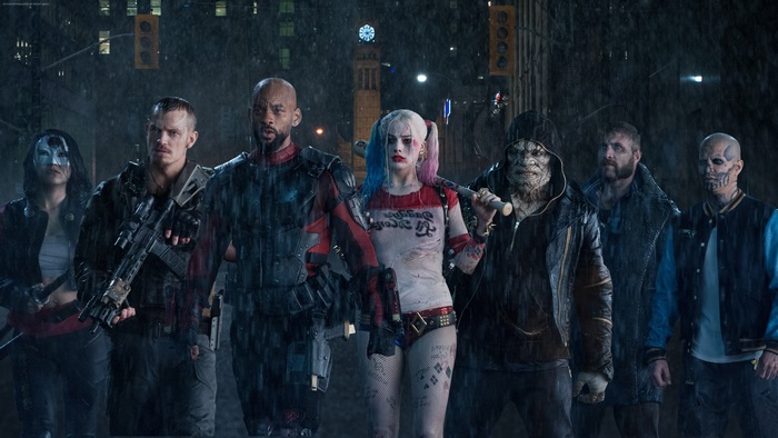 Suicide Squad Characters in Rainy Night 4K