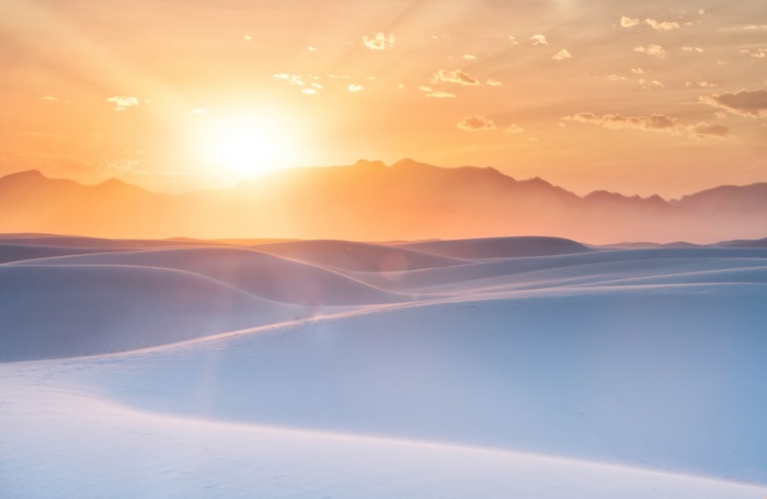 Sunrise over White Sands Desert