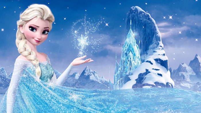 Elsa from Frozen creating snowflakes
