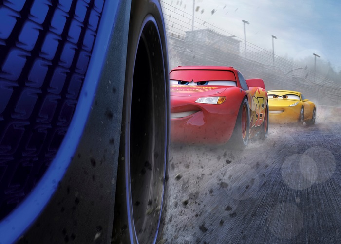 Lightning McQueen and Cruz Ramirez racing in Cars 3 4K