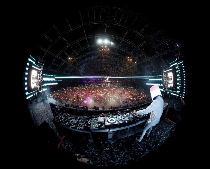 Marshmello performing live in concert