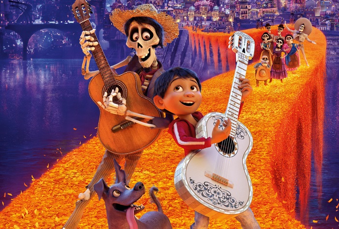Miguel and Hector from Coco playing guitars