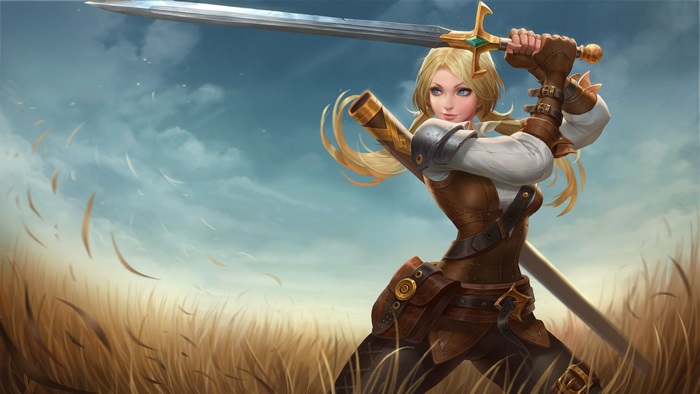 Girl with sword in field from Arena of Valor 4K