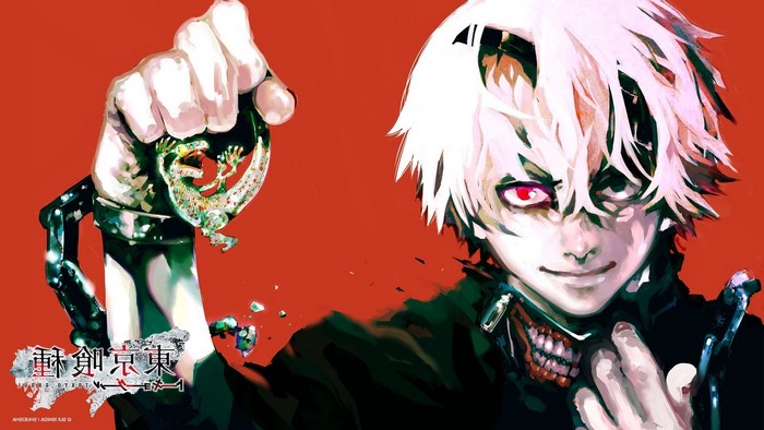 Ken Kaneki from Tokyo Ghoul holding a charm
