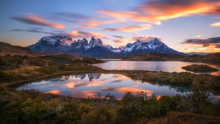 Torres del Paine National Park at Sunset