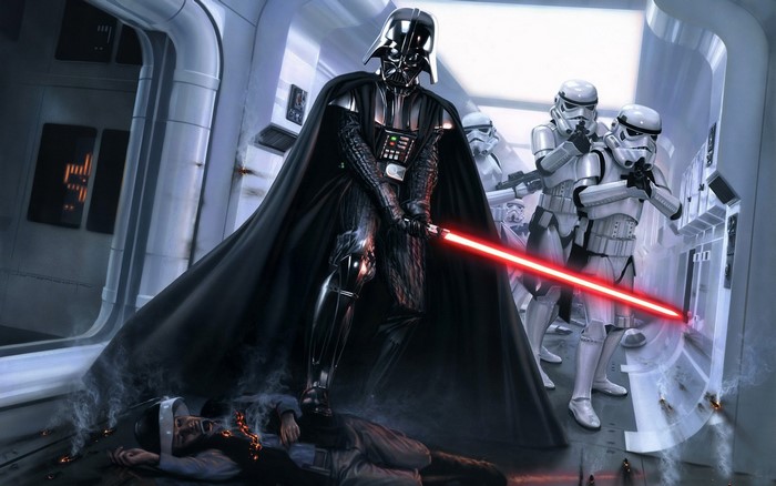 Darth Vader and Stormtroopers from Star Wars