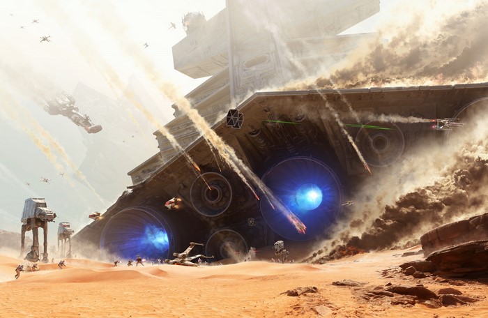 Star Wars Battlefront: Star Destroyer crash on desert planet