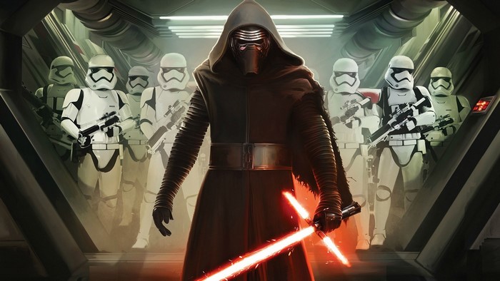 Kylo Ren and Stormtroopers from Star Wars
